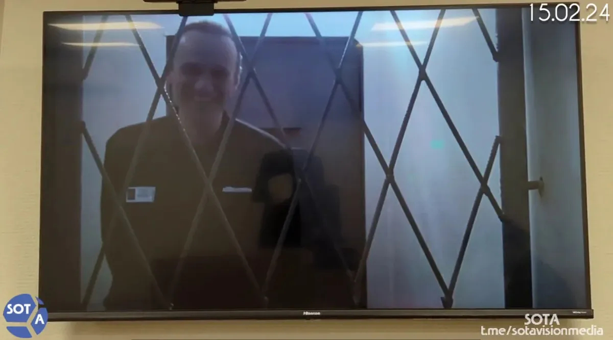 The last video appearance by Navalny on 15 February 2024. Photo: SOTA