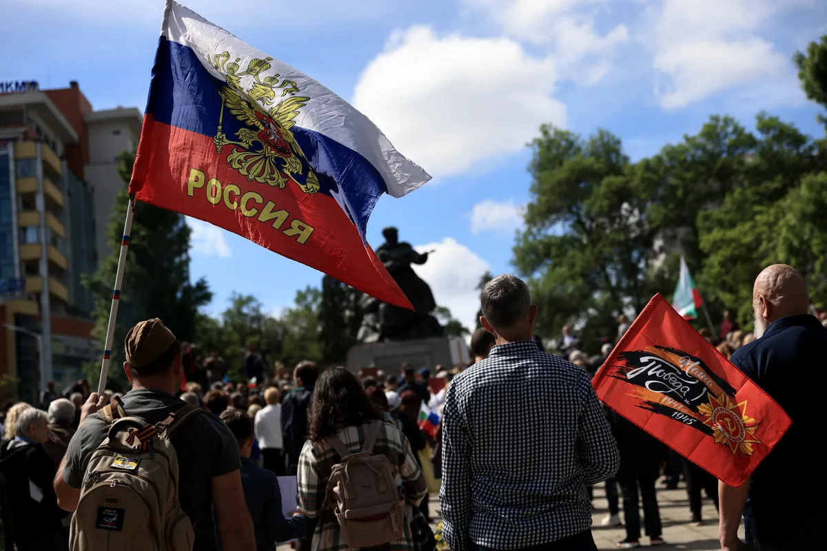 Акция «Бессмертный полк» в Софии, 9 мая 2025 года. Фото: Vassil Donev / EPA
