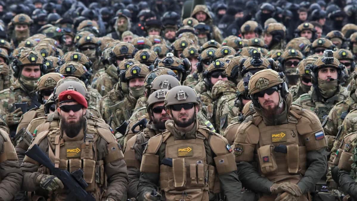 Soldiers of the Chechen special services and military units in Grozny, 5 January 2024. Photo: Chingiz Kondarov / Reuters / Scanpix / LETA