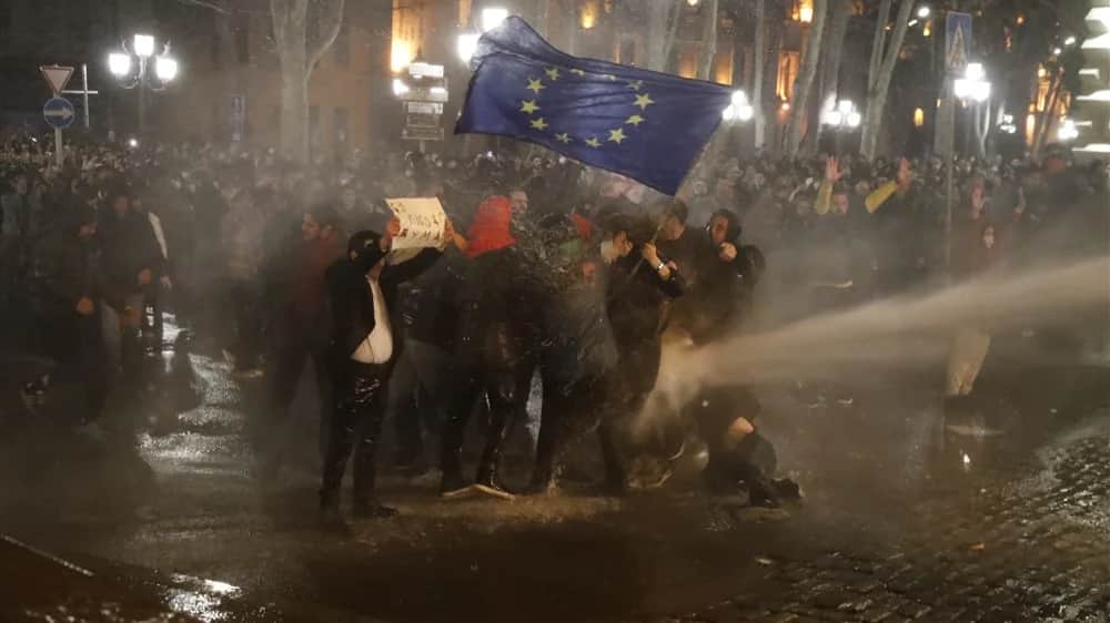 Акция протеста в Тбилиси, 7 марта 2023 года. Фото: ЕРА