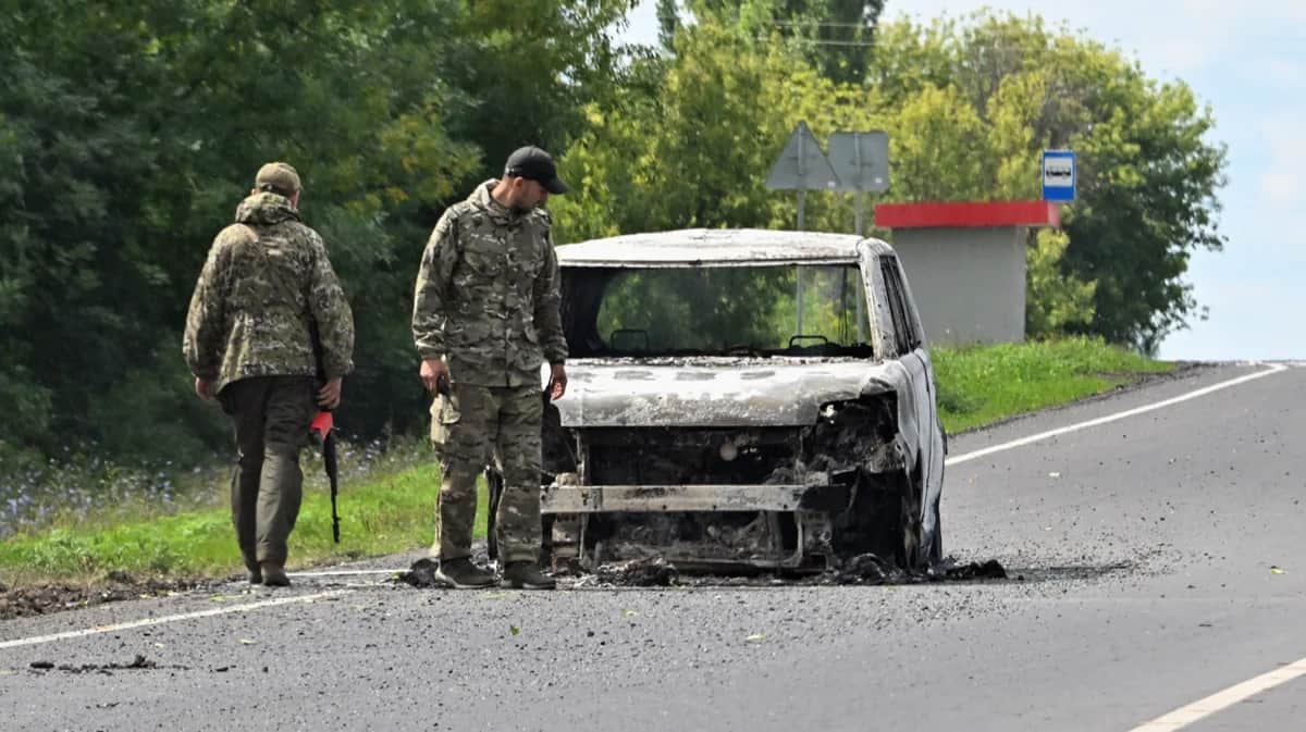 Российские военные на трассе между Курском и Суджей, 8 августа 2024 года. Фото: Анатолий Жданов / Коммерсантъ / Sipa USA / Vida Press