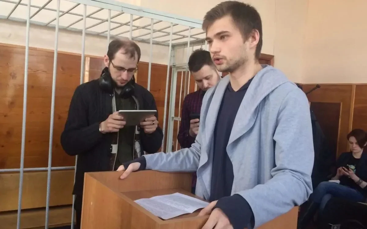 Руслан Соколовский в суде. Фото: "Новая газета"