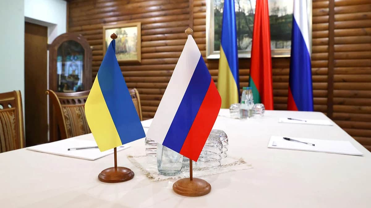 Зал для переговоров о прекращении огня между Россией и Украиной, Брестская область, Беларусь, 7 марта 2022 года. Фото: Maxim Guchek / BELTA / Scanpix / LETA