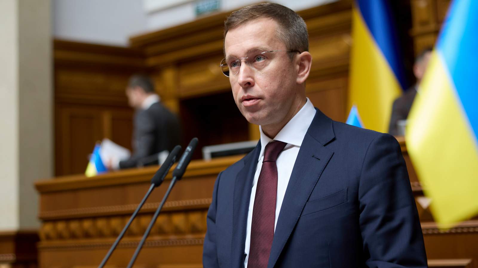 Сергей Корецкий выступает перед украинским парламентом в Киеве, Украина, 16 июля 2026 года. Фото: EPA<br>
