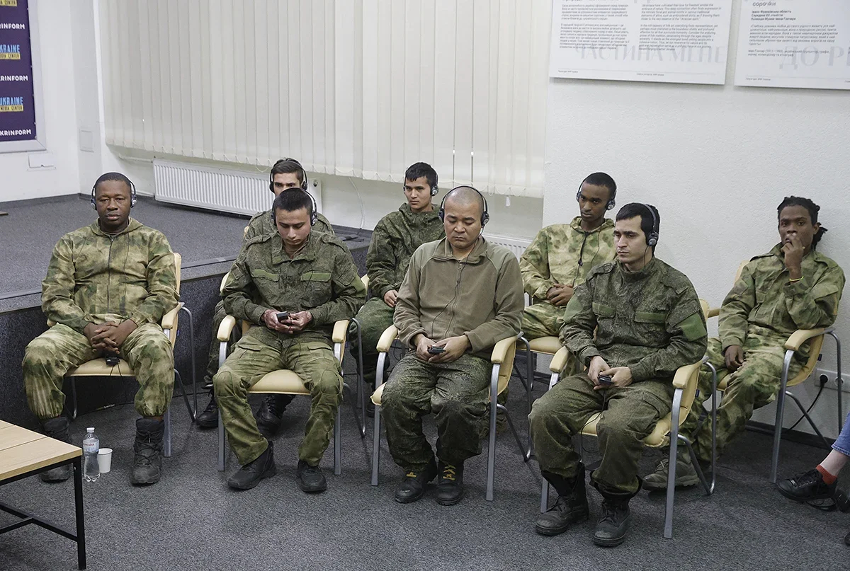 Foreign citizens captured by Ukrainian troops while fighting for the Russian military in Ukraine, 15 March 2024. Photo: Sergey Dolzhenko / EPA-EFE 