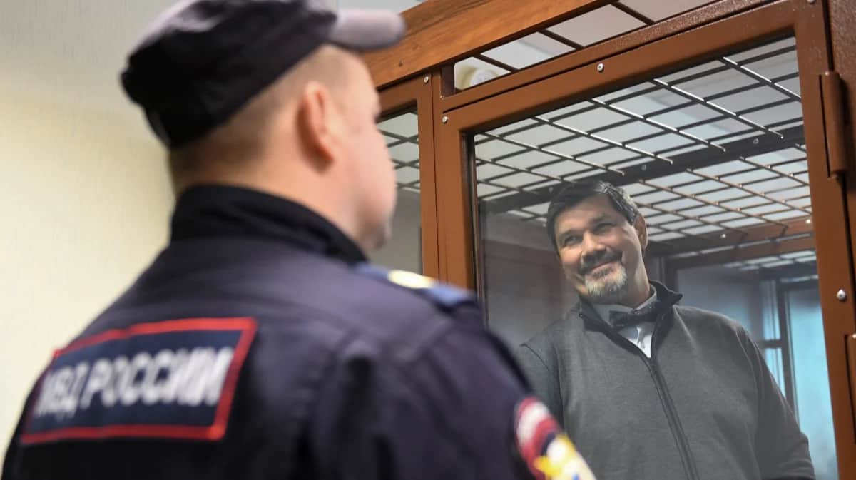 Владимир Кулибаба во время заседания суда, Санкт-Петербург, 17 марта 2025 года. Фото: Евгений Павленко / Коммерсантъ / Sipa USA / Vida Press