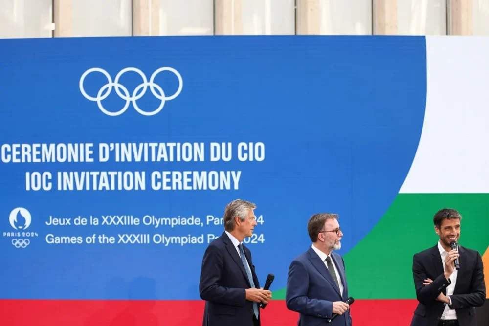 Invitation ceremony for the 2024 Olympic Games in Paris. Exactly one year before opening. Photo: EPA-EFE/MOHAMMED BADRA