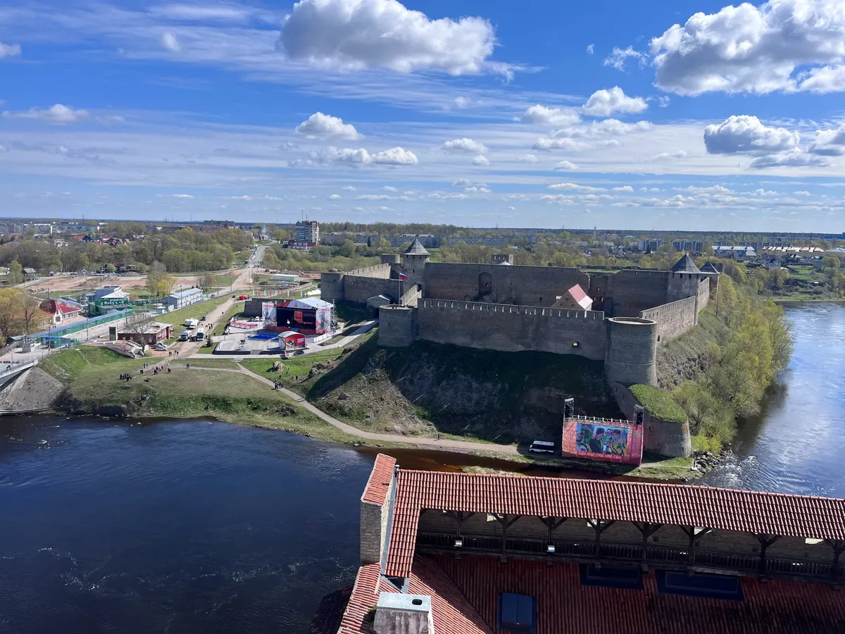View of Ivangorod Fortress, in Russia, from Narva, Estonia. Photo: Jack Styler