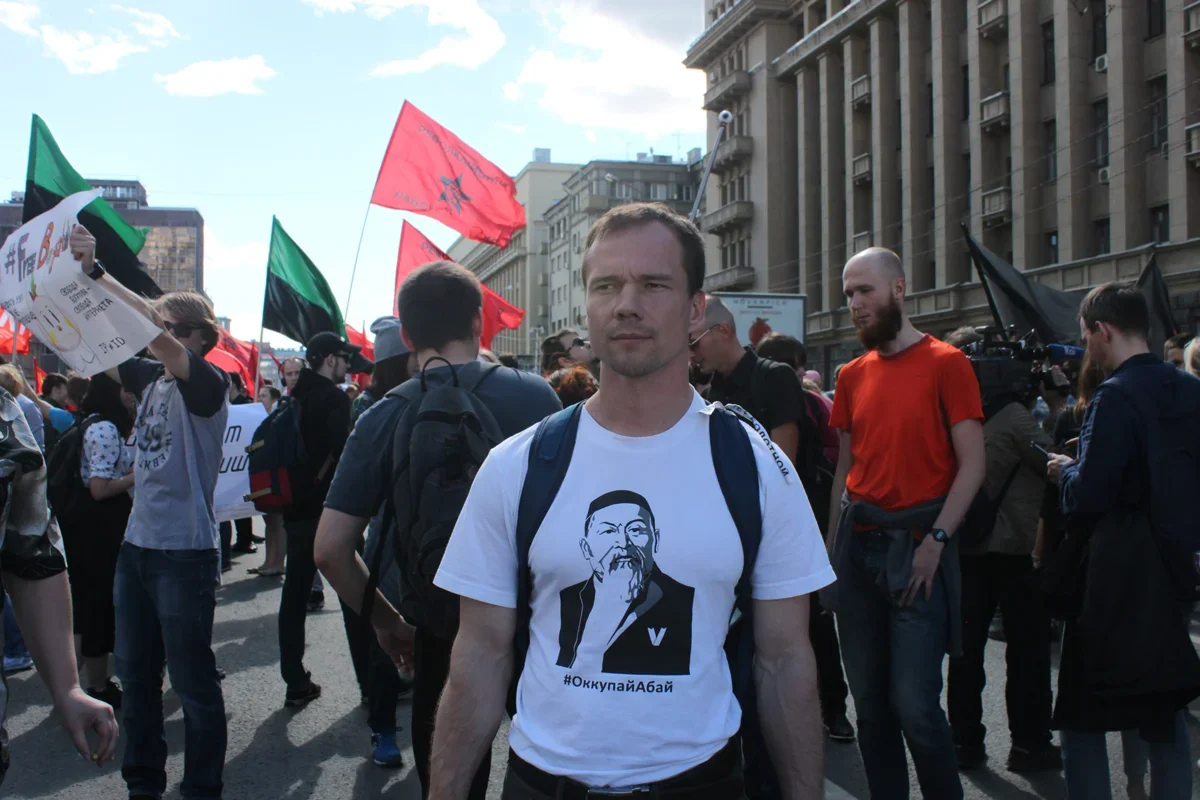 Dadin at a Moscow demonstration in support of online freedom in 2017. Photo: DonSimon / Wikimedia