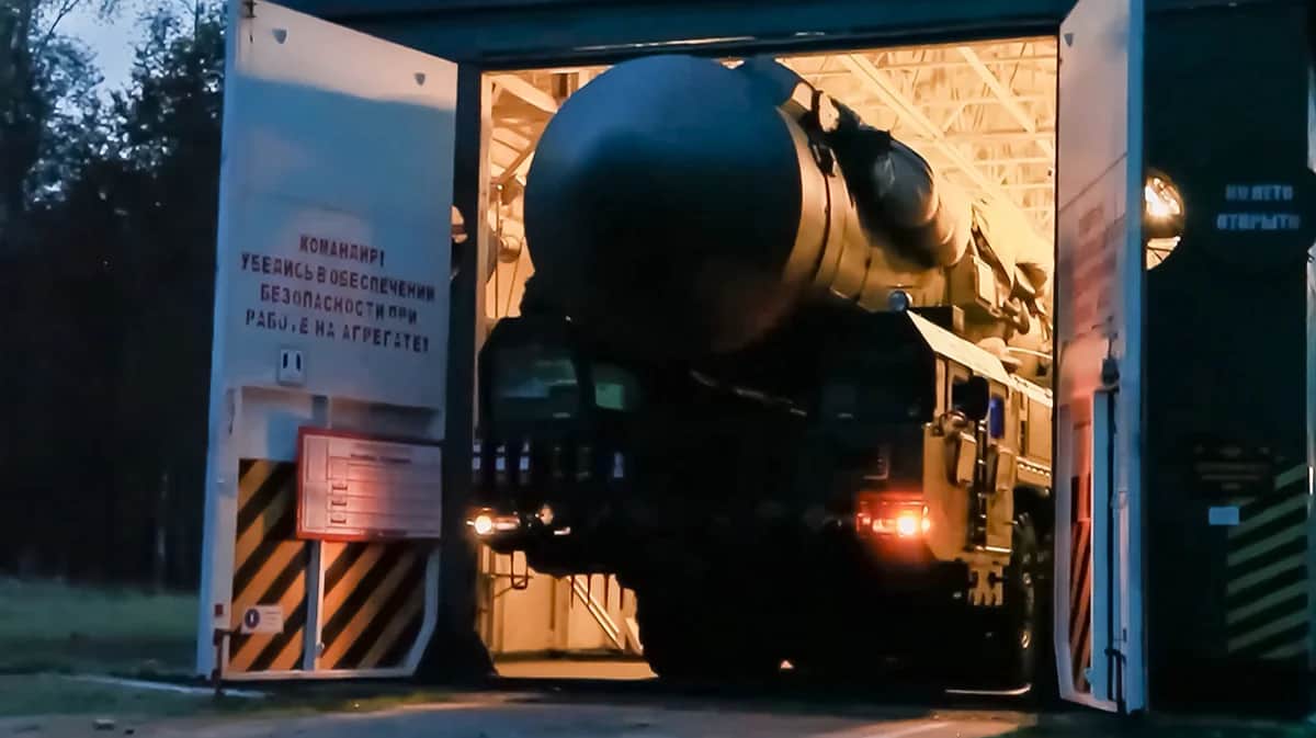 Пусковая установка межконтинентальной баллистической ракеты «Ярс» во время военных учений под Йошкар-Олой, Россия, 22 июля 2024 года. Фото: Министерство Обороны РФ.