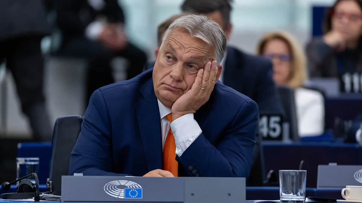 Премьер-министр Венгрии Виктор Орбан во время презентации программы деятельности венгерского председательства в Европарламенте, Страсбург, Франция, 9 октября 2024. Фото: Christophe Petit Tesson / EPA-EFE
