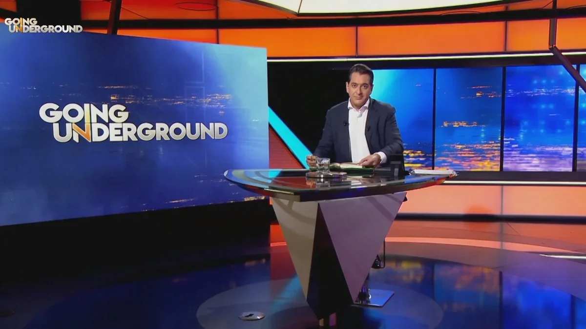 Afshin Rattansi, still from Going Underground / Rumble