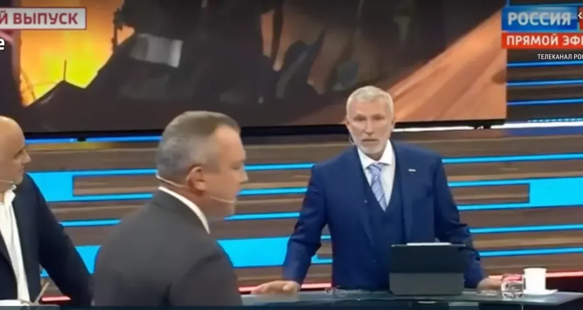 Zhuravlyov during an episode of 60 minutes, 5 August. Screenshot from a video