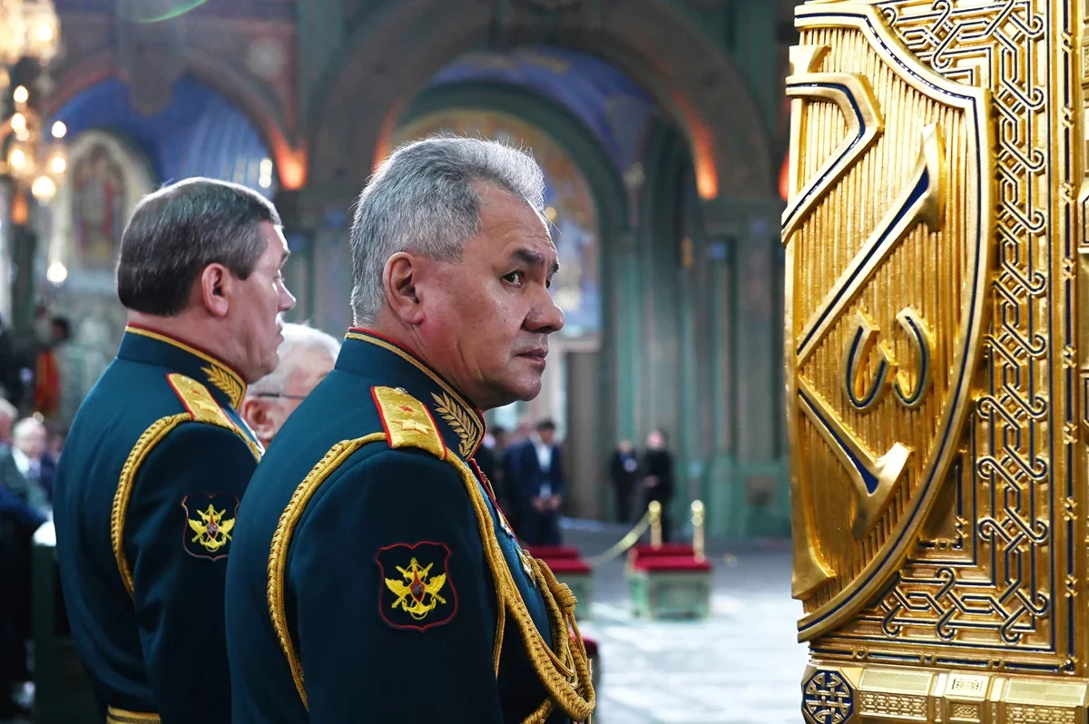 Sergey Shoigu attends the consecration of the main Orthodox cathedral of the Russian Armed Forces in Patriot Park, near Moscow, on 23 June 2020. Photo: Igor Palkin / ROC press service / AP / Scanpix / LETA