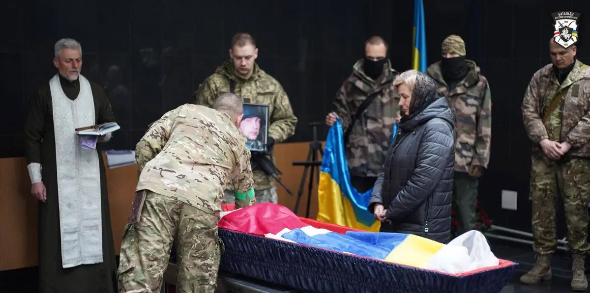 Похороны одного из бойцов. Фото: телеграм / Полк Каліноўскага