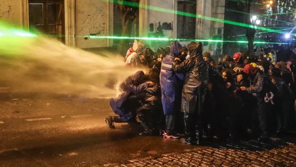 Crowds dispersed as Georgian capital sees fourth night of pro-EU protests
