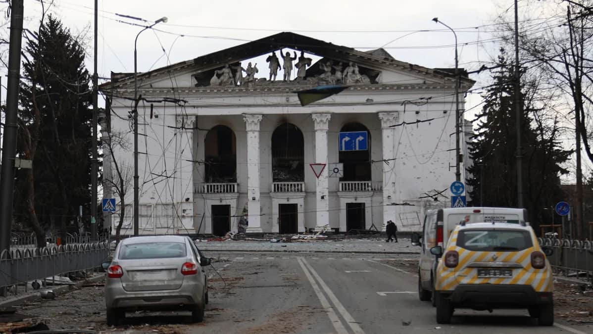 Драмтеатр в Мариуполе, 4 апреля 2022 года. Фото: Алексей Александров / AP Photo / Scanpix / LETA
