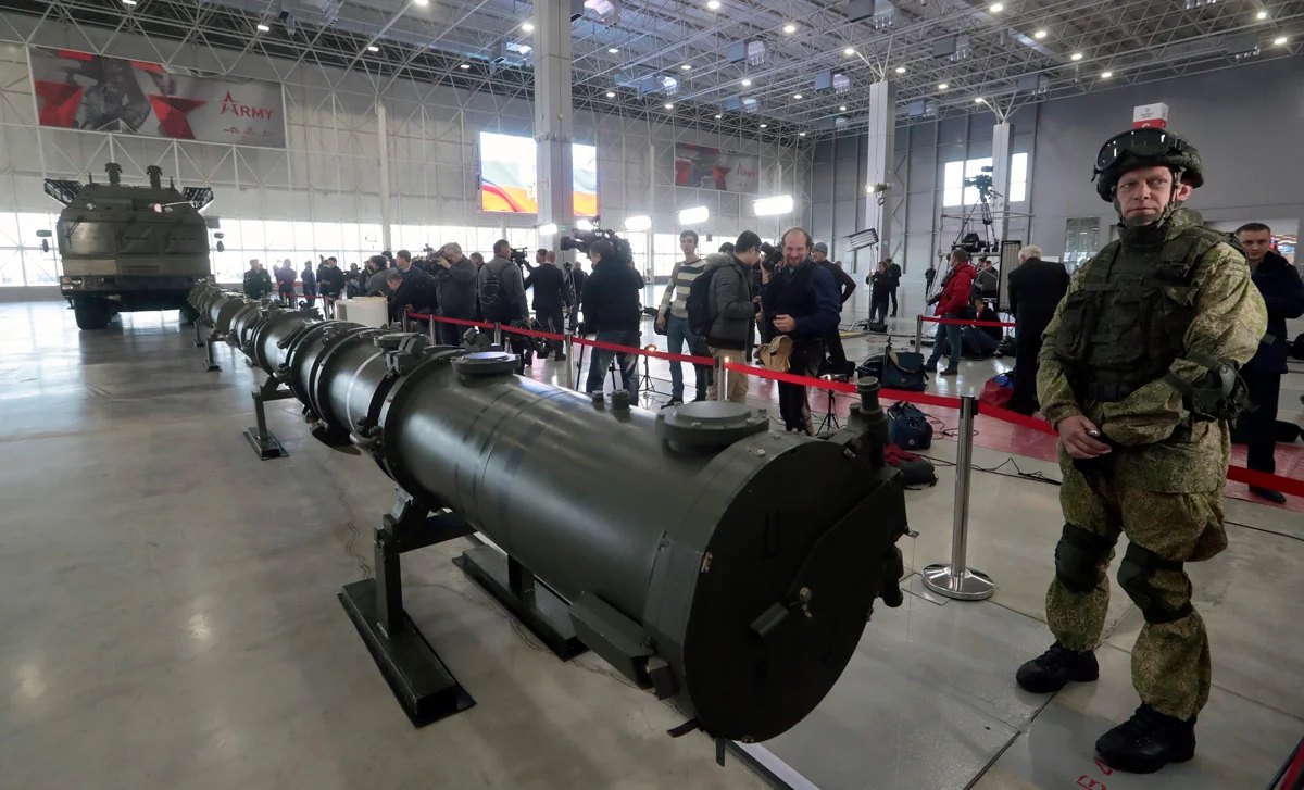 Ракетный комплекс «Искандер-М» во время брифинга по вопросу создания наземной крылатой ракеты 9М729 в центре «Патриот», Московская область, 23 января 2019 года. Фото: Сергей Чириков / EPA