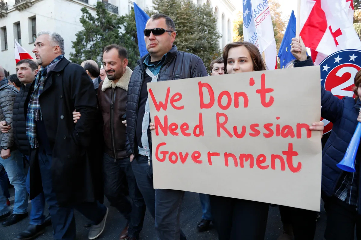 Protester during a rally in Tbilisi, 2019. Photo: EPA-EFE / ZURAB KURTSIKIDZE