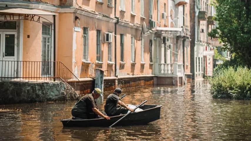 Right bank of the Dnipro River, Kherson, June 2023. Photo: Telegram