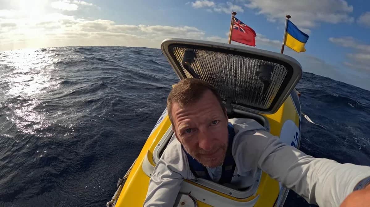 Leonid Krivsky on the 75th day of his rowing journey across the Atlantic Ocean. Photo from personal archive