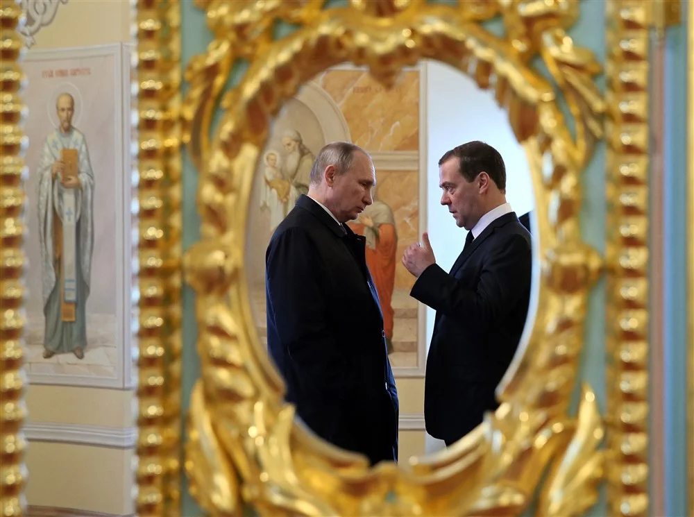 Vladimir Putin and Dmitry Medvedev. Photo: ЕРА