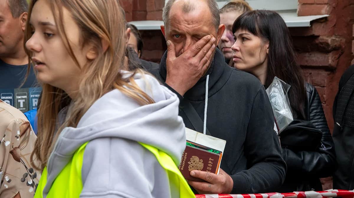Раздача гуманитарной помощи волонтерской организацией в Курске. Фото: Анатолий Ольшанский