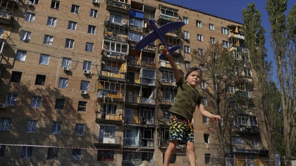 A damaged residential building in Russia’s southwestern Kursk region, 18 August 2024. Photo: EPA-EFE