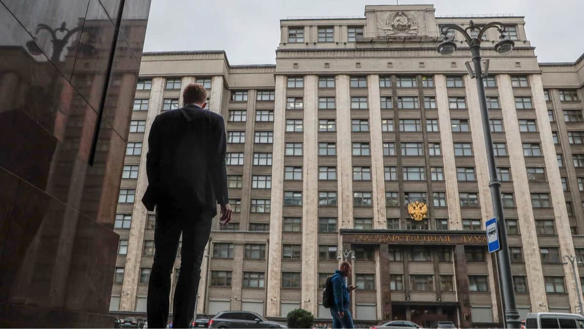 Здание Госдумы РФ, Москва, 14 июля 2023 года. Фото: Максим Шипенков / EPA