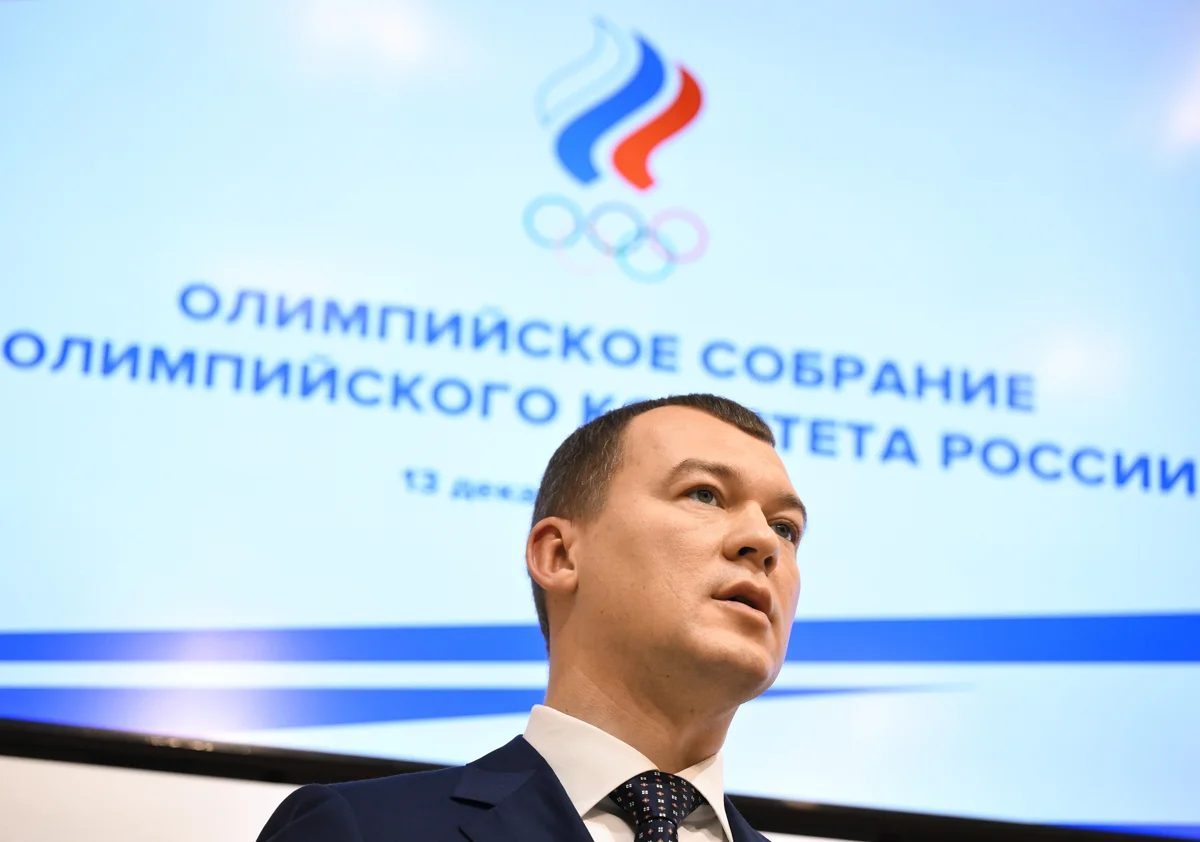 Дегтярев во время собрания Олимпийского комитета России, Москва, 13 декабря 2024 года. Фото: Иван Водопьянов / Коммерсантъ / Sipa USA / Vida Press