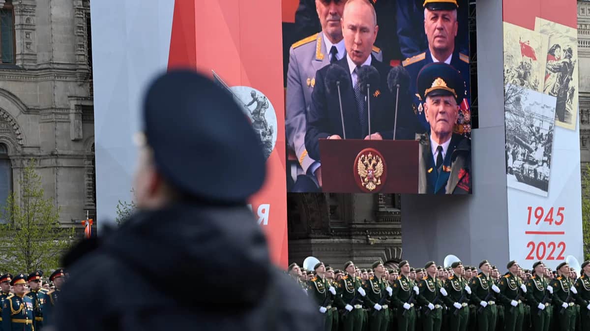 Выступление Владимира Путина на Красной площади во время парада Победы, Москва, 9 мая 2022 года. Фото: Кирилл Кудряшов / AFP / Scanpix / LETA