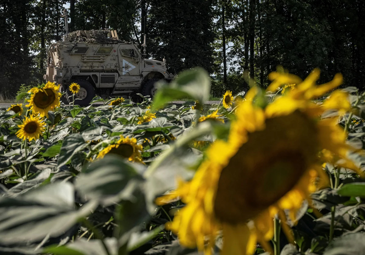 Украинские военнослужащие едут на бронетранспортере недалеко от российской границы в Сумской области, Украина, 16 августа 2024 года. Фото: Вячеслав Ратынский / Reuters / Scanpix / LETA