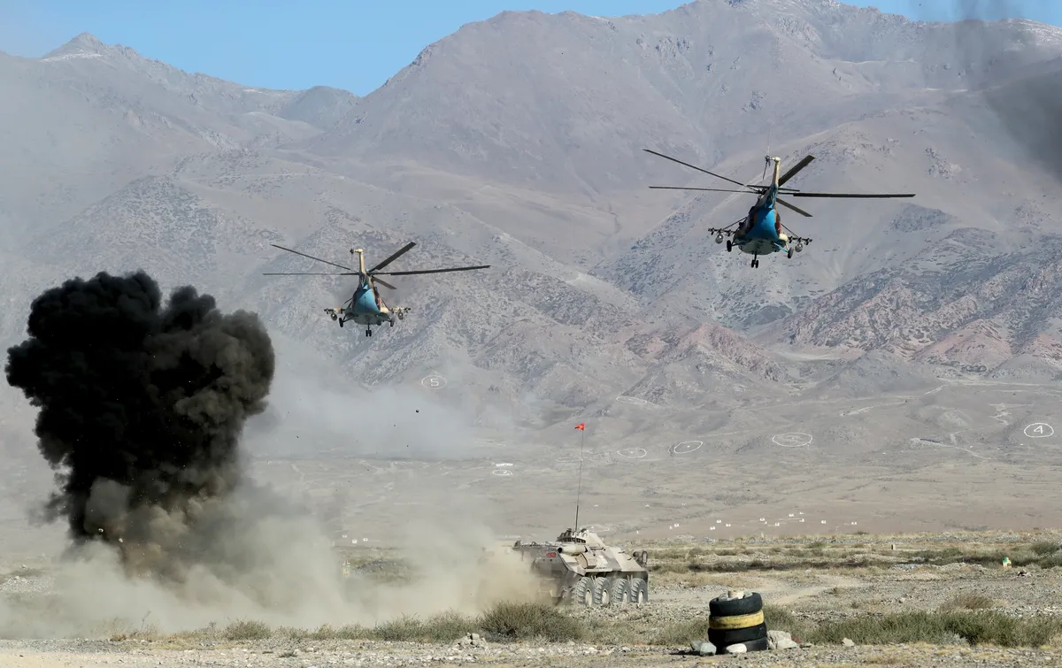 The CSTO’s Indestructible Brotherhood military exercises in Balykchy, Kyrgyzstan, 11 October 2023. Photo: EPA-EFE / IGOR KOVALENKO