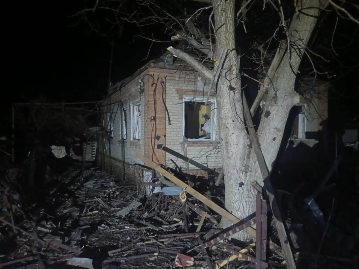 The aftermath of the attack on Slovyansk in eastern Ukraine on Tuesday evening. Photo: the Donetsk regional prosecutor’s office / Telegram