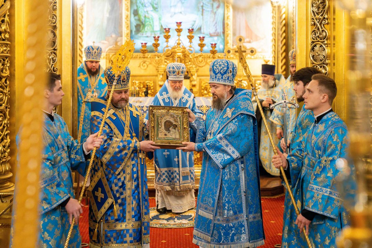 Патриаршее служение в канун праздника Казанской иконы Божией Матери в Богоявленском кафедральном соборе в Москве, 3 ноября 2023 года. Фото: Олег Варов / Пресс-служба Патриарха Московского и всея Руси