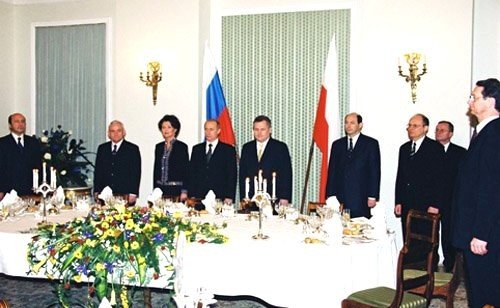 Официальный обед Президента Польши Александера Квасьневского. Фото: Kremlin