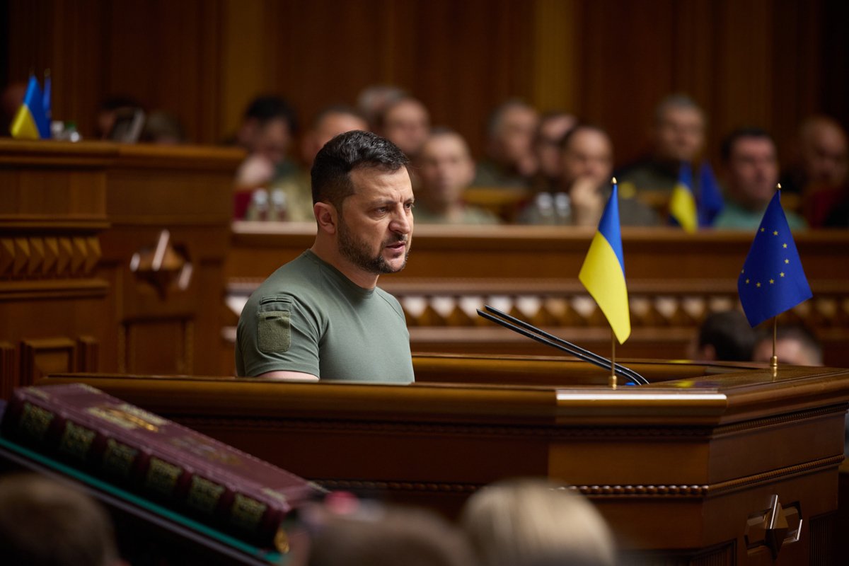 Владимир Зеленский во время выступления в Верховной раде, Киев, 28 июня 2023 года. Фото: пресс-служба Офиса Президента Украины
