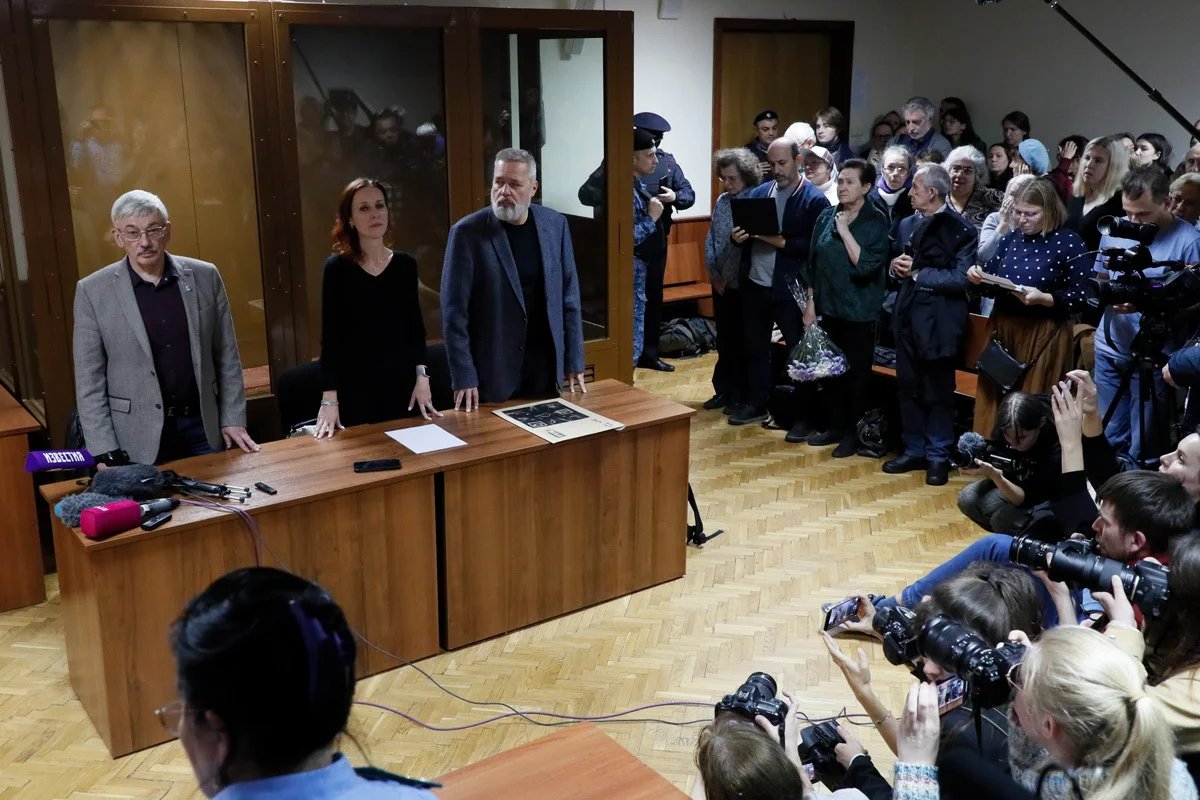 Oleg Orlov in court. Photo: Yury Kochetkov / EPA-EFE