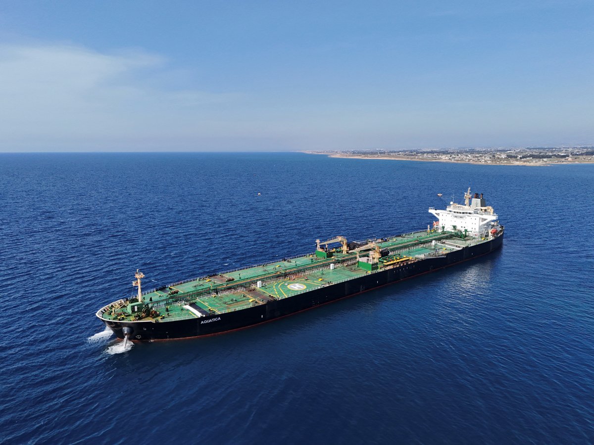 Судно Aquatica с российской нефтью у порта Банияс, Сирия, 25 марта 2025 года. Фото: Karam al-Masri / Reuters / Scanpix / LETA