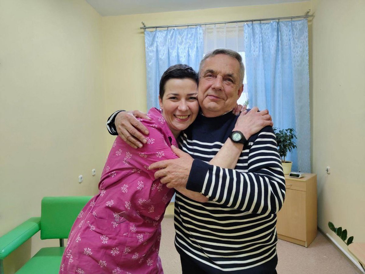 Мария Колесникова с отцом. Фото: Роман Протасевич / Telegram