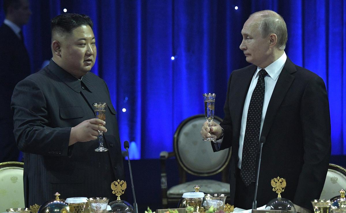 В дни переговоров Владимира Путина с Ким Чен Ыном в апреле 2019 года. Фото: пресс-служба Кремля