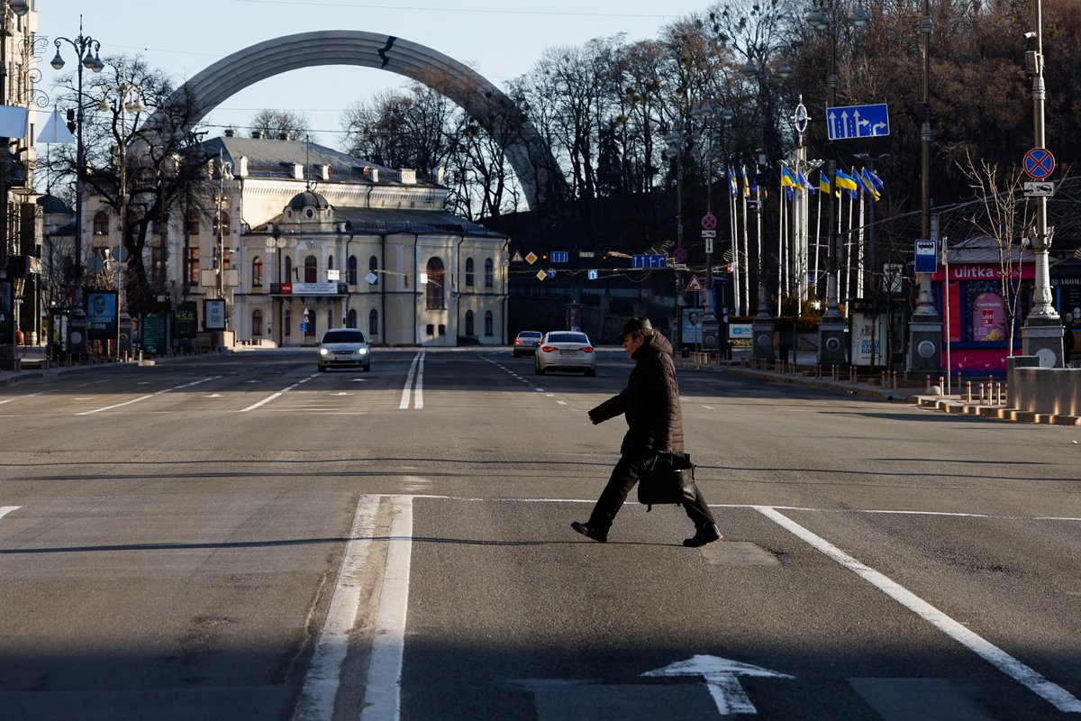 Крещатик в Киеве, 28 февраля 2022 года. Фото: Umit Bektas / Reuters / Scanpix / LETA