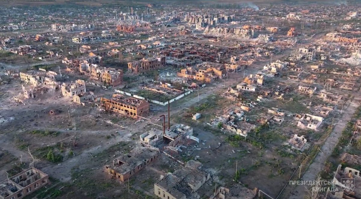 Вид на Волчанск с высоты, сентябрь 2024 года. Фото: Prezydentska.Bryhada / Facebook