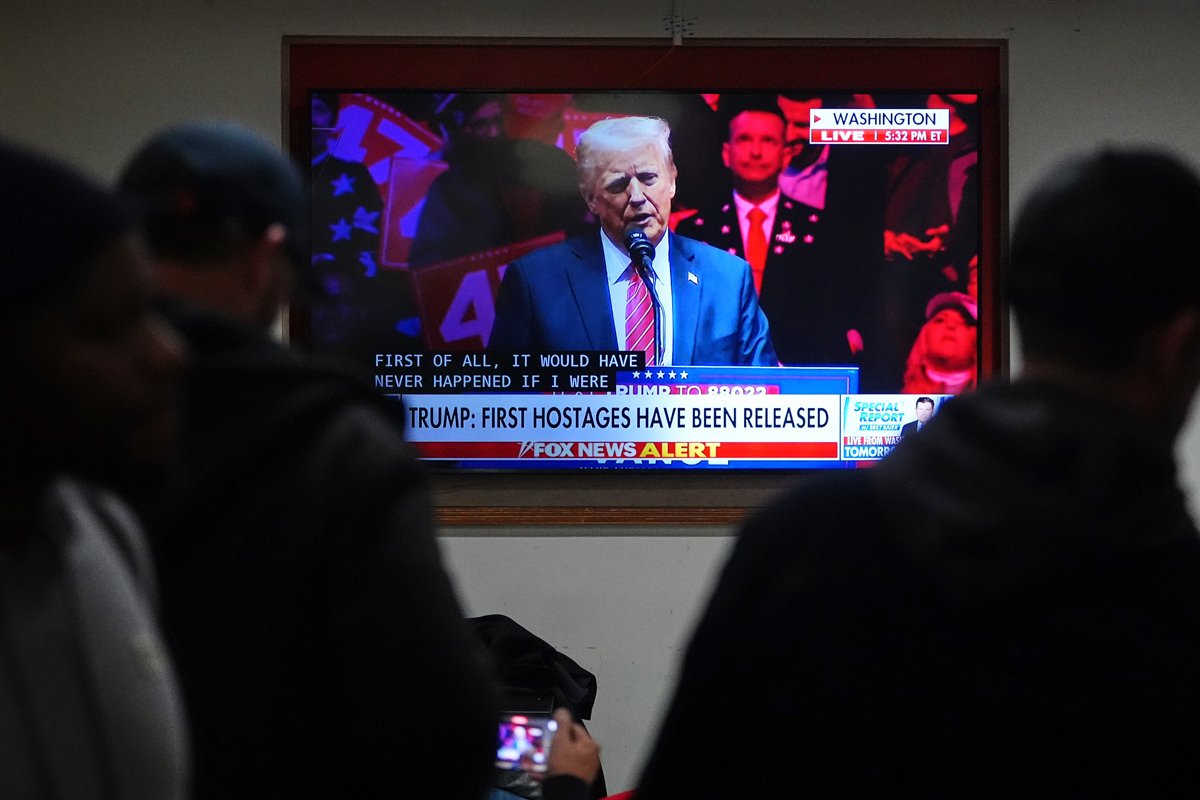 Выступление Дональда Трампа перед инаугурацией, Вашингтон, 19 января 2025 года. Фото: Julio Cortez / AP Photo / Scanpix / LETA