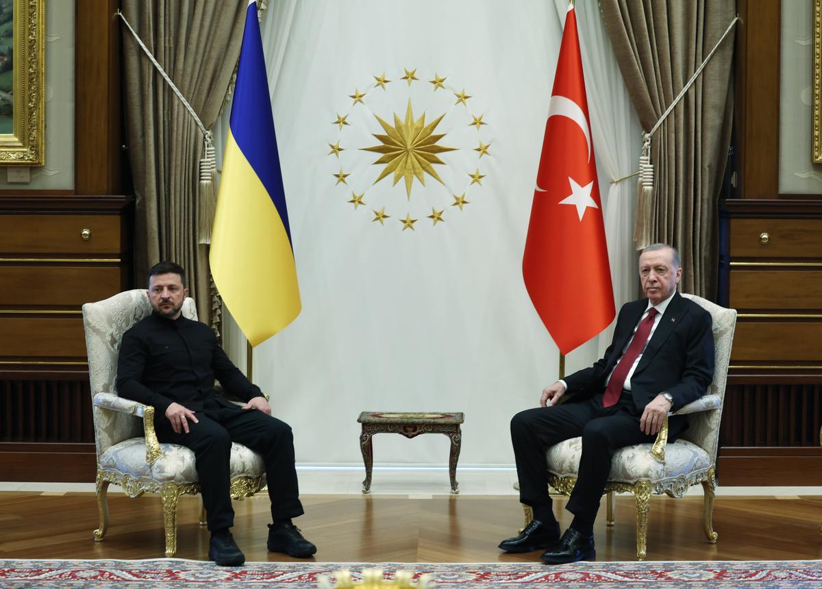 Ukrainian President Volodymyr Zelensky meets with Turkish President Recep Tayyip Erdoğan in Ankara, Turkey, 15 May 2025. Photo: EPA-EFE/TURKISH PRESIDENTIAL PRESS OFFICE