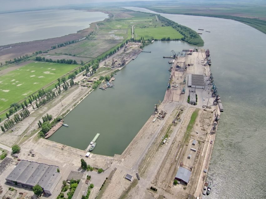 Рени, украинский порт, расположенный на левом берегу реки Дунай. Фото: Twitter