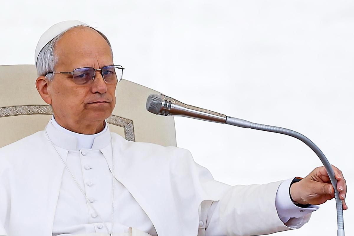 Pope Leo XIV during the weekly general audience in St. Peter’s Square, Vatican City, 21 May 2025. EPA-EFE/ANGELO CARCONI
